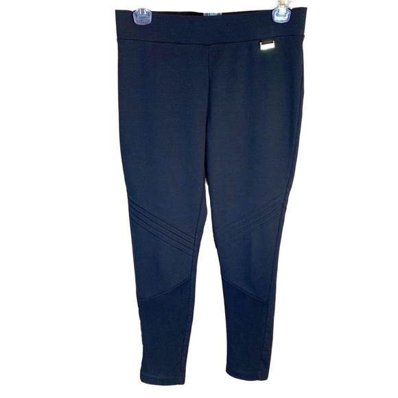 Marc New York Pants - Small Marc New York Moto Black Leggings Gold Logo Stretch 4 6 Opaque